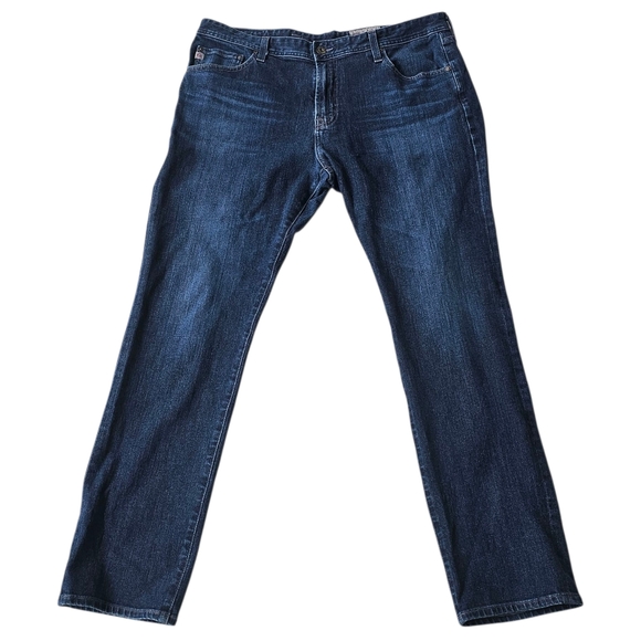 AG Adriano Goldschmied Everett Dark Blue Wash Straight Jeans - Size 38 x 34 - Picture 1 of 11